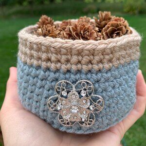 Handmade Crocheted Basket!